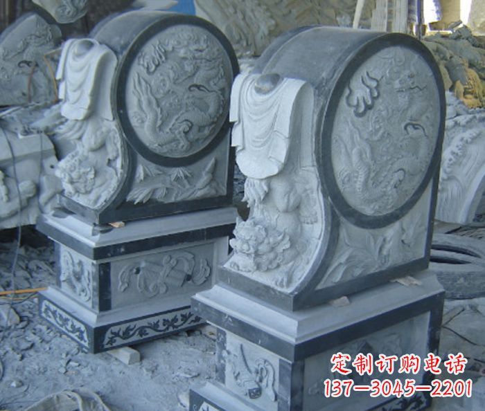 郴州仿古石门墩招财抱鼓石雕塑