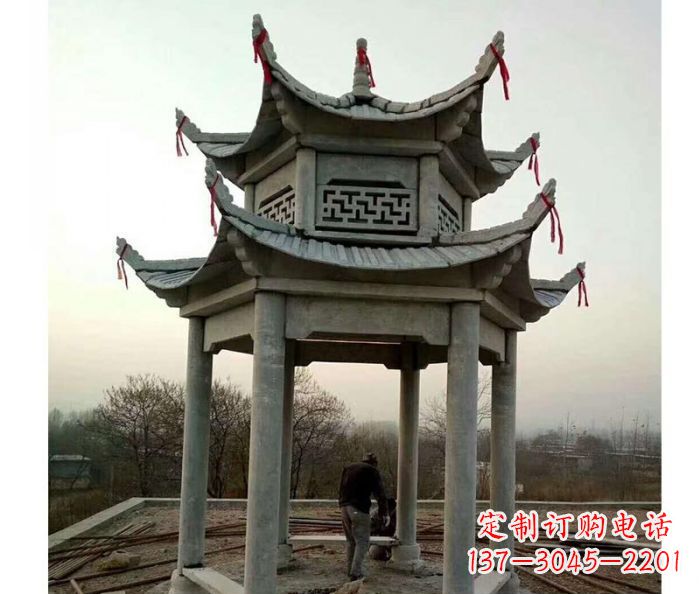 郴州仿古双层石雕凉亭