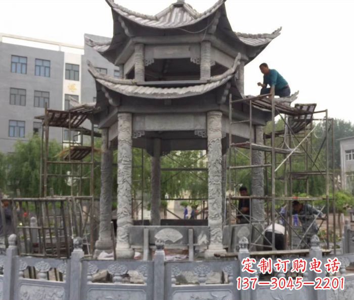郴州仿古双层石雕凉亭