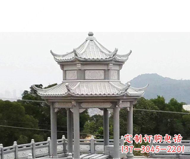 郴州仿古双层石雕凉亭