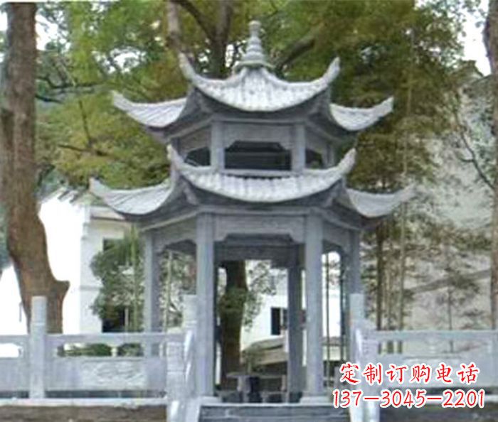 郴州仿古园林双层石雕凉亭