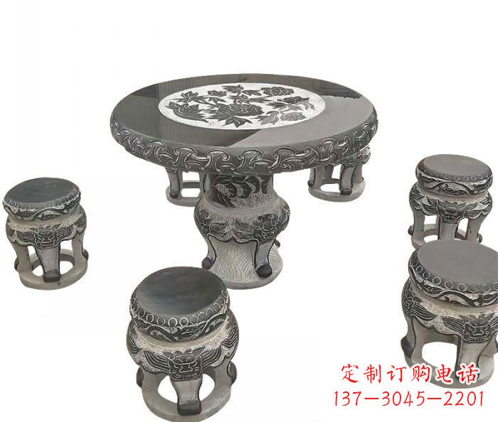 郴州仿古圆形石桌凳