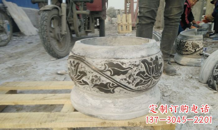 郴州仿古圆形水缸石雕 (4)