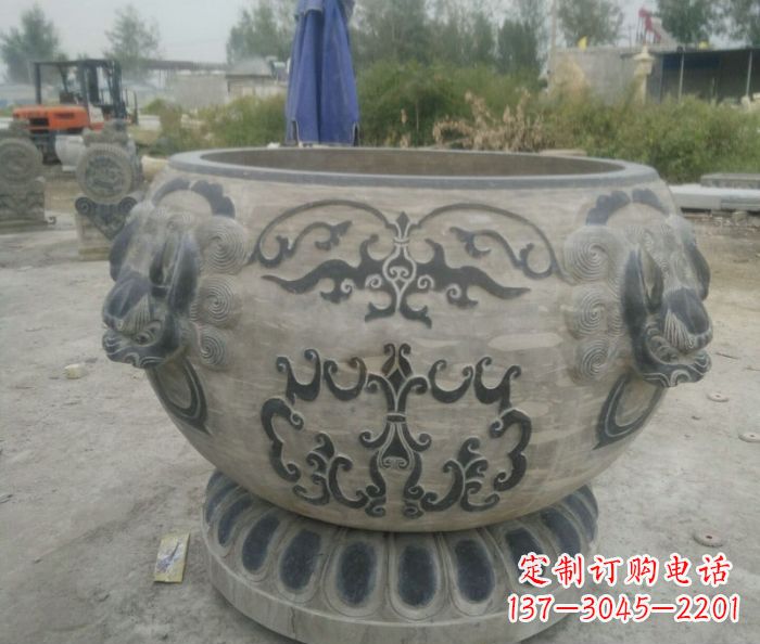郴州仿古圆形水缸石雕 (3)