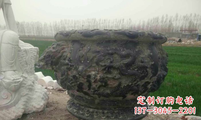 郴州仿古圆形水缸石雕 (2)