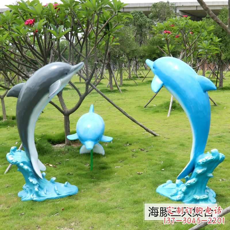 郴州精致仿真玻璃钢海豚雕塑