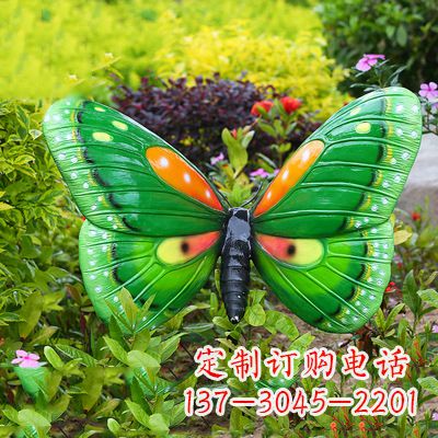郴州精致魅力的绿色蝴蝶雕塑
