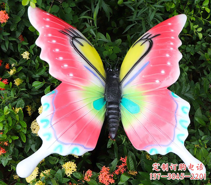 郴州仿真蝴蝶摆件花园园林彩绘动物树脂雕塑