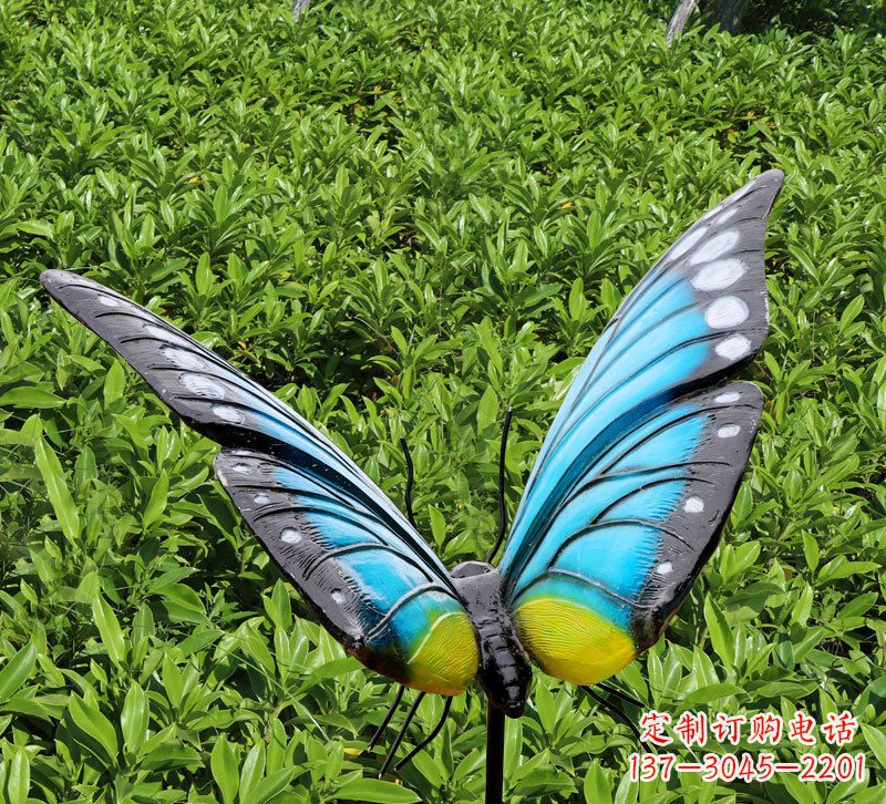 郴州仿真蝴蝶插件,玻璃钢公园昆虫雕塑