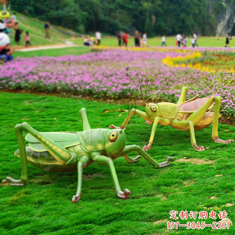 郴州仿真蝗虫蚂蚱草坪草丛动物雕塑摆件