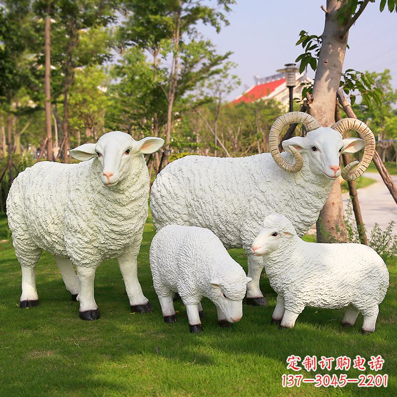 郴州仿真绵羊雕塑-农家院庭院仿真动物摆件