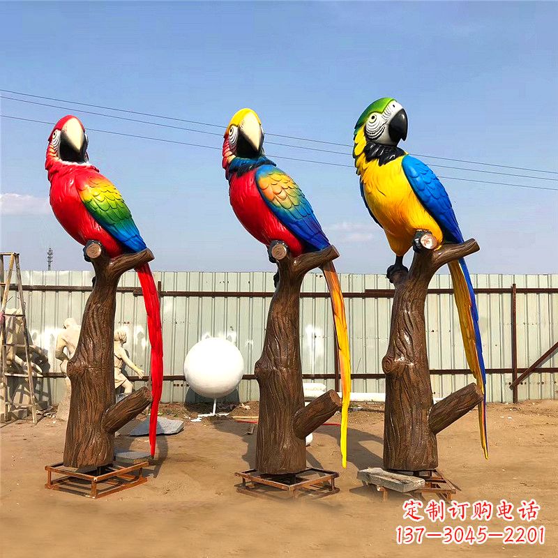 郴州玻璃钢鹦鹉雕塑