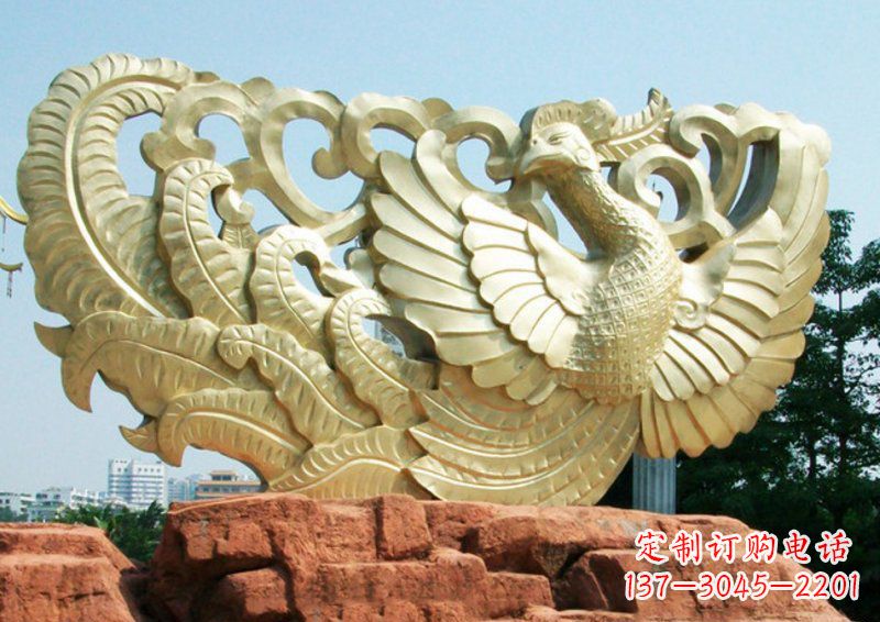郴州凤凰古代神兽铜雕