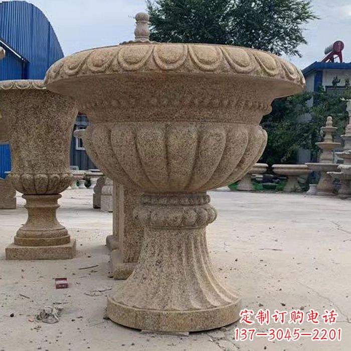 郴州优雅高墩欧式石雕花盆