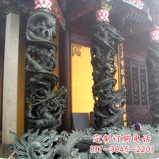 郴州高浮雕龙柱铜雕塑