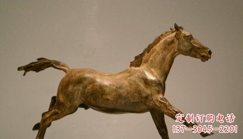 郴州公园奔跑的马动物铜雕 (2)