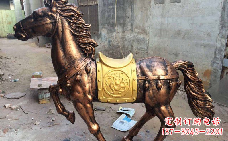 郴州公园奔跑的马动物铜雕 (4)