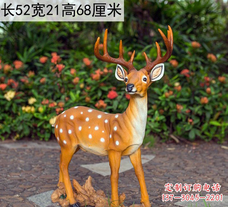 郴州精美制作玻璃钢仿真梅花鹿雕塑