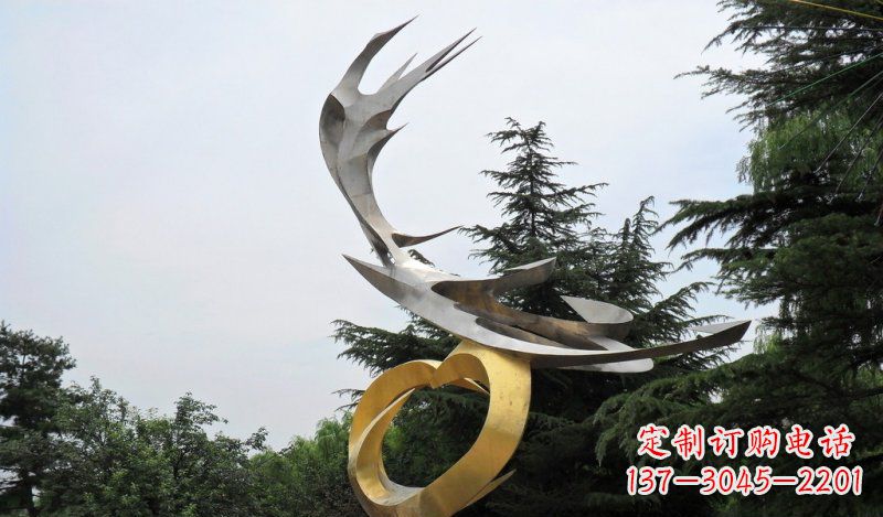 郴州精美雕刻石膏抽象凤凰雕塑