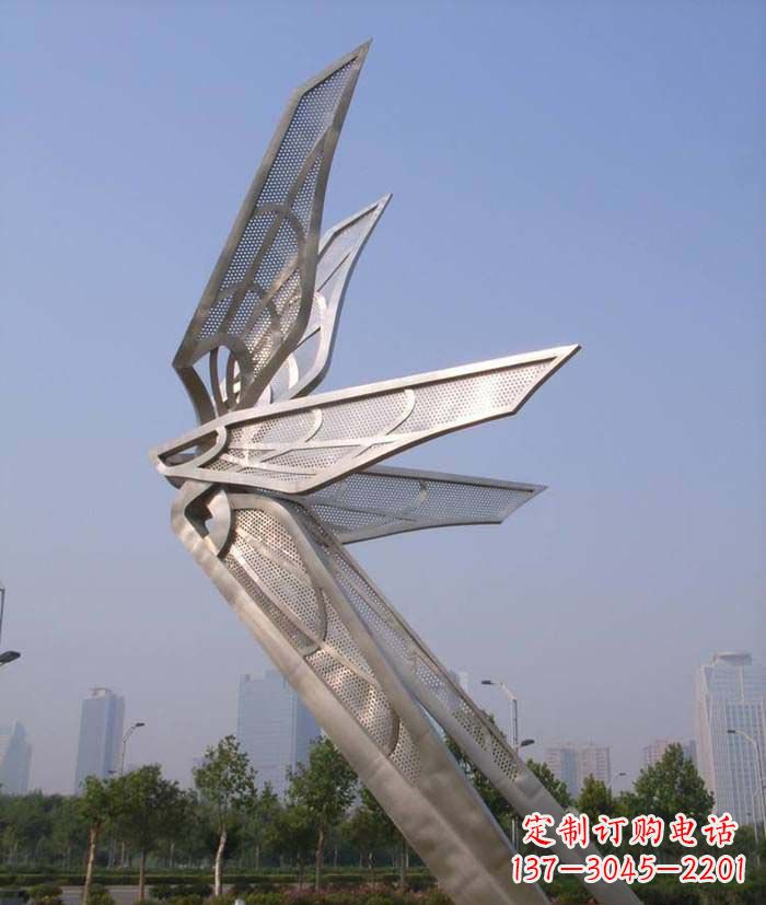 郴州大型不锈钢蝴蝶翅膀雕塑