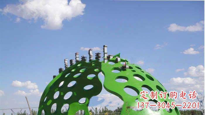 郴州约克公园不锈钢镂空半圆拱门雕塑
