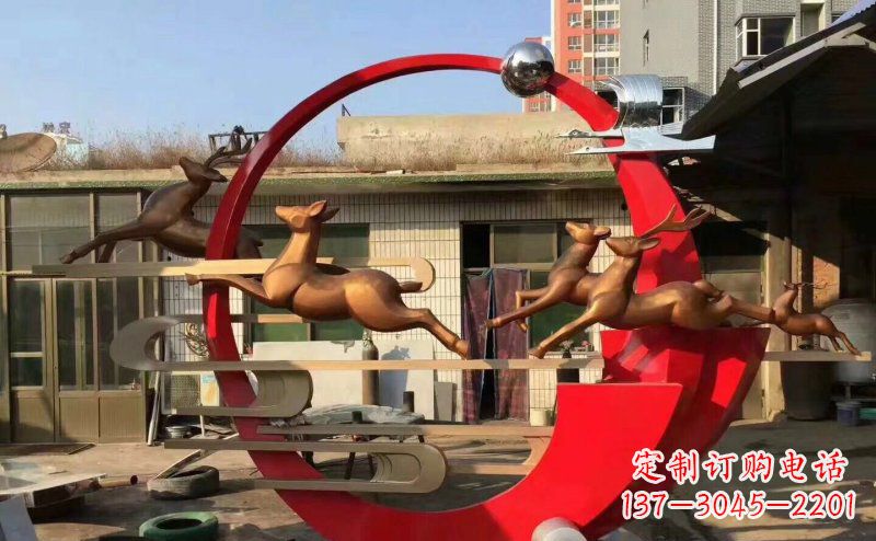 郴州梅花鹿不锈钢雕塑引人瞩目的审美观赏