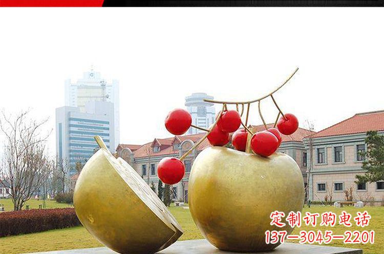 郴州公园不锈钢苹果樱桃雕塑