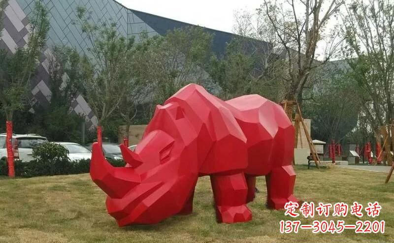 郴州摩洛哥高端不锈钢犀牛雕塑