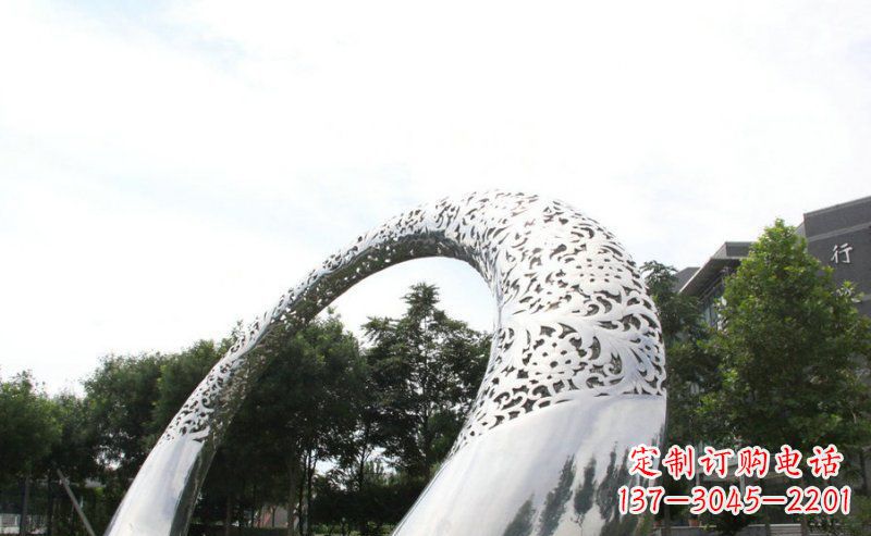 郴州优雅定制不锈钢圆形拱门雕塑