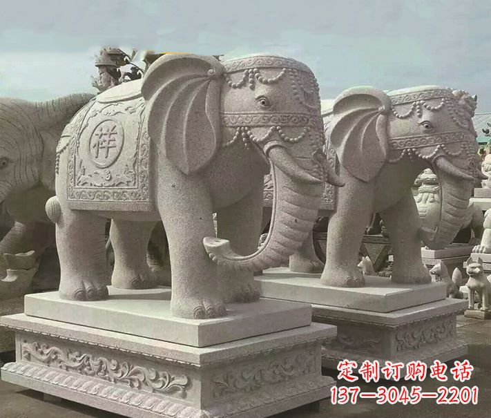 郴州精美大象大理石雕塑
