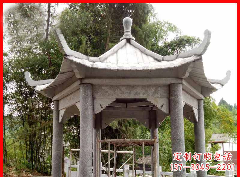 郴州复古公园石凉亭雕塑