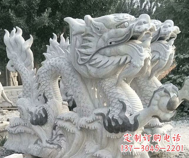 郴州优雅古典大理石生肖龙雕塑