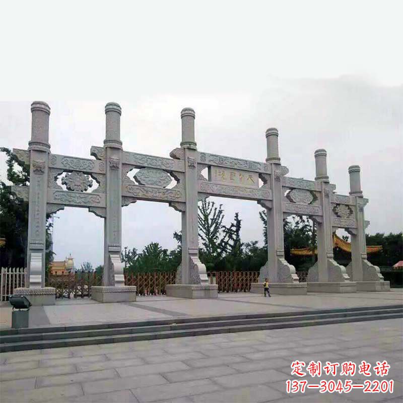 郴州精美牌坊雕塑,让公园大门更加精致