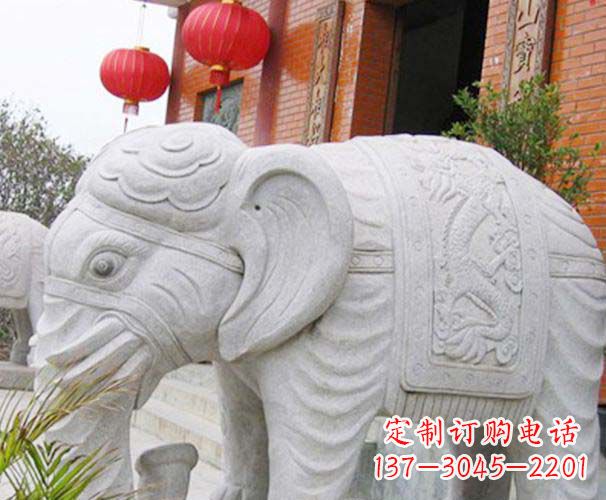 郴州公园动物大理石大象石雕
