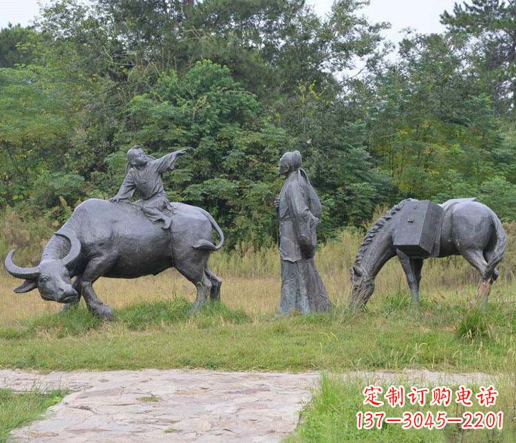 郴州杜牧小品铜雕精致雕刻,传递出朴实之美