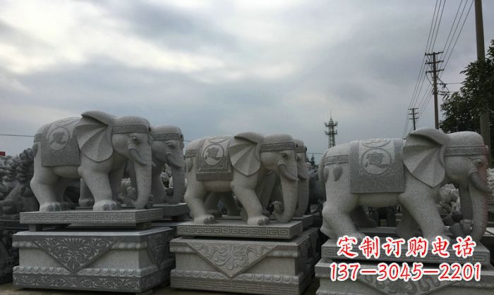 郴州公园仿古大象动物石雕
