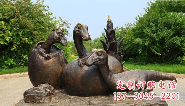 郴州公园仿真恐龙铜雕