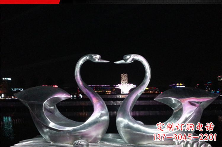 郴州中领雕塑定制不锈钢仙鹤雕塑