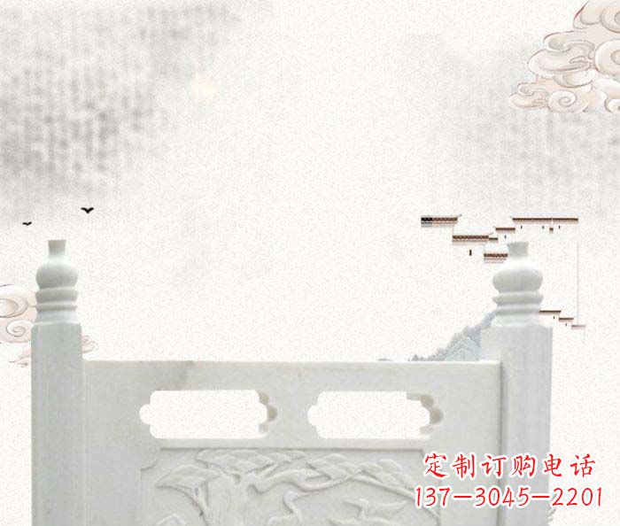 郴州公园景观汉白玉石雕栏板