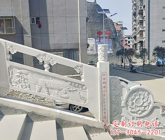 郴州公园景观汉白玉石雕栏板 (5)