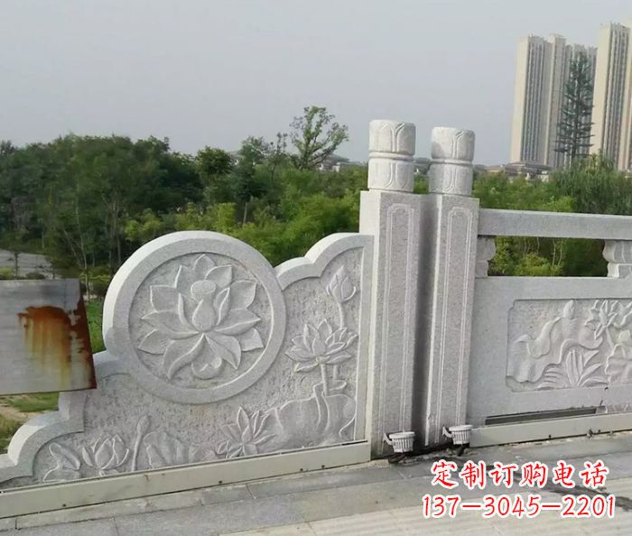 郴州公园景观汉白玉石雕栏板 (4)