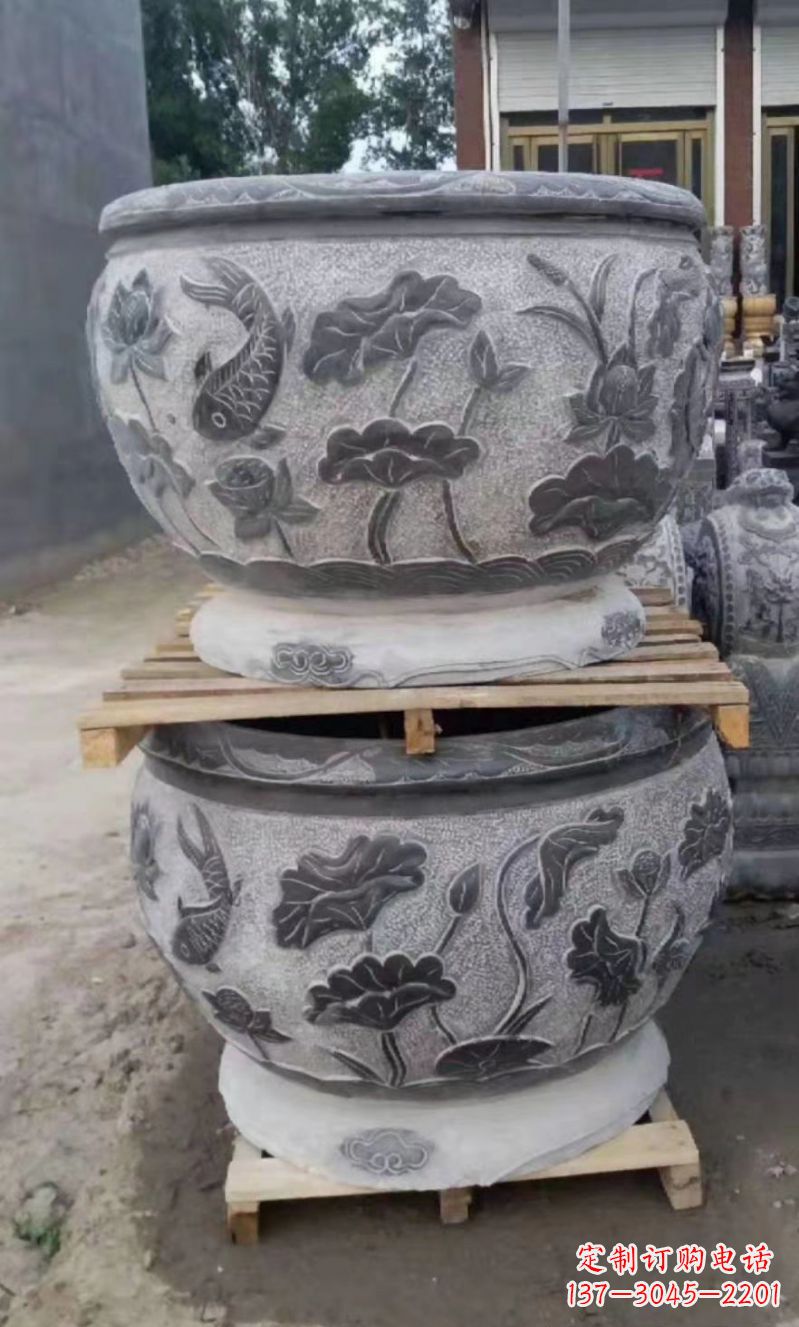 郴州精致的石头水缸雕塑，为您的公园小区增添美丽色彩