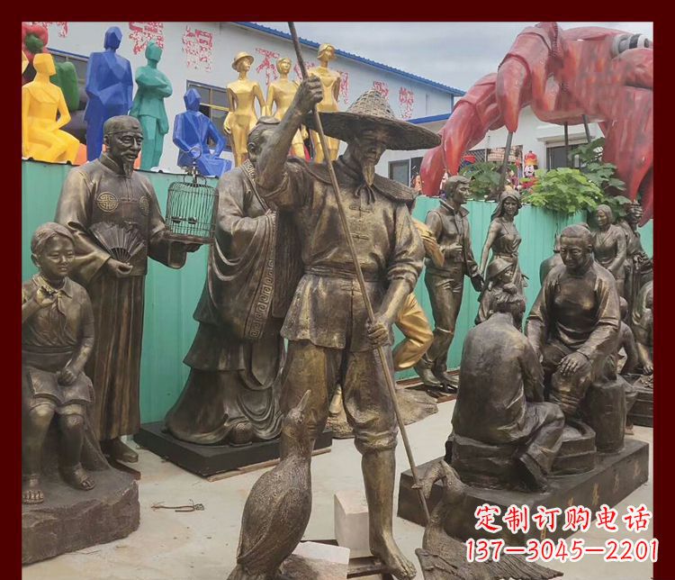 郴州新中式鸬鹚铜雕塑