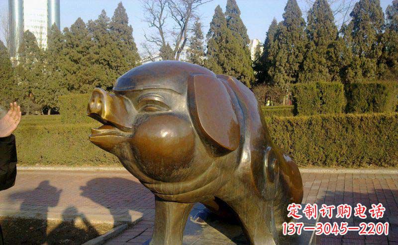 郴州定制公园猪铜雕