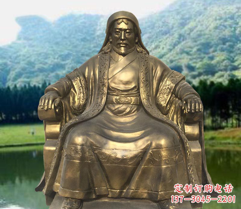 郴州古代名人成吉思汗铜雕2