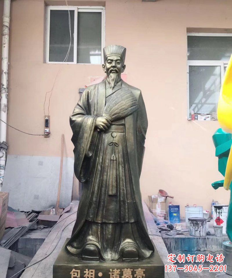 郴州中领雕塑经典传承,诸葛亮铜雕!