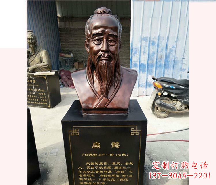 郴州古代名医扁鹊胸像铜雕