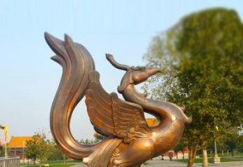 郴州纯铜铸造的四灵之朱雀雕塑