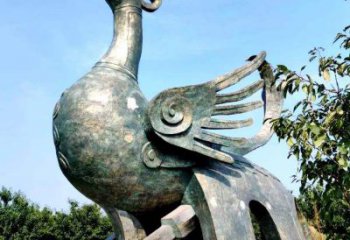 郴州公园园林朱雀铜雕景观雕塑
