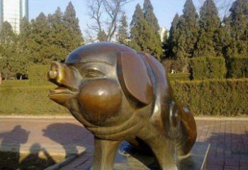郴州定制公园猪铜雕